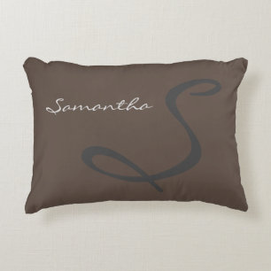 elegant simpele moderne chic trendy monogram grijs accent kussen