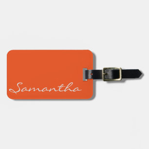 elegant simpele moderne chic trendy monogram oranj bagagelabel