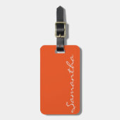 elegant simpele moderne chic trendy monogram oranj bagagelabel (Voorkant verticaal)