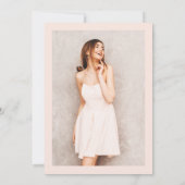 Elegant simpele, moderne zwarte foto Sweet 16 Kaart (Achterkant)