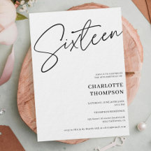 Elegant simpele, moderne zwarte foto Sweet 16