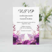 ELEGANT SIMPELE PAARSE METALLIGE RSVP KAART (Staand voorkant)