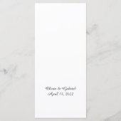 Elegant simpele tak. Zwarte en witte bruiloft Menu (Achterkant)