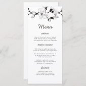 Elegant simpele tak. Zwarte en witte bruiloft Menu (Voorkant / Achterkant)