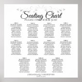 Elegant Simple 11 Table Wedding Seating Chart Poster (Voorkant)