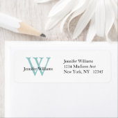 Elegant Simple Address Label White Blue Initiaal (Insitu)