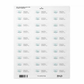 Elegant Simple Address Label White Blue Initiaal (Full Sheet)