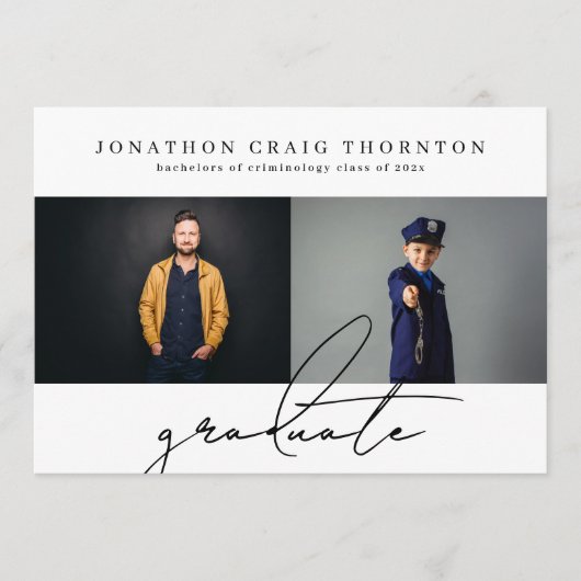 Elegant Simple Afstuderen University Afstuderen Aankondiging (Voorkant)