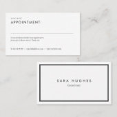 Elegant Simple Appointer Card Afsprakenkaartje (Voorkant / Achterkant)