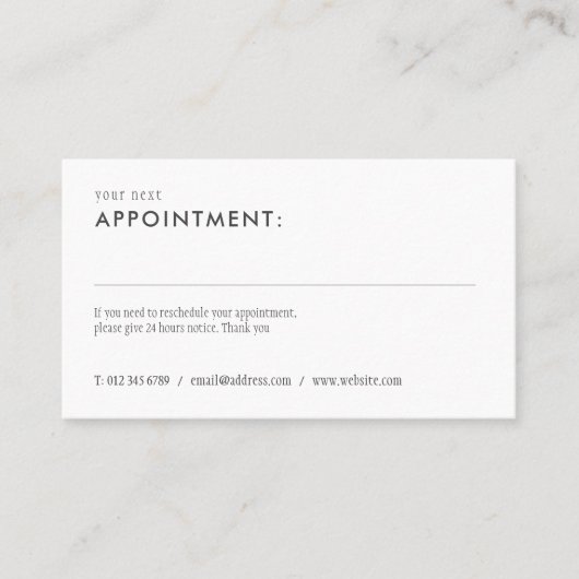 Elegant Simple Appointer Card Afsprakenkaartje (Voorkant)