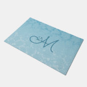 Elegant Simple Baby Blue Girly Monogram Deurmat (Schuin)