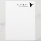 Elegant Simple Ballet Dancer Personal Stationery Briefhoofd (Voorkant)