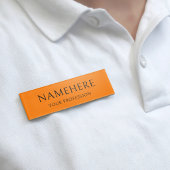 Elegant Simple Basic Orange Minimal Modern Naambadge