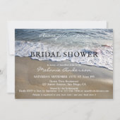 Elegant Simple Beach Bridal Shower Invitation Kaart (Voorkant)