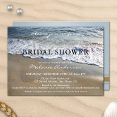 Elegant Simple Beach Bridal Shower Invitation Kaart