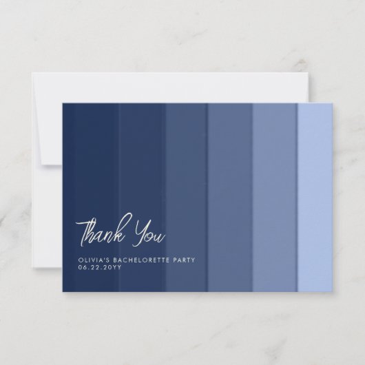 Elegant Simple Beach Navy Bachelorette Hartelijk d Bedankkaart (Voorkant)