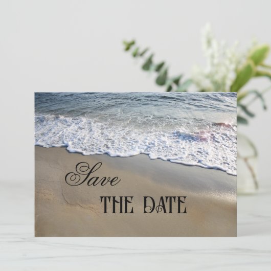 Elegant Simple Beach Save the Date Kaart (Staand voorkant)