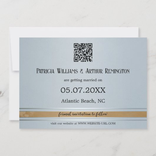 Elegant Simple Beach Save the Date Kaart (Achterkant)