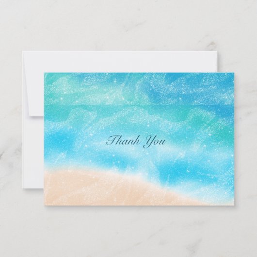 Elegant Simple Beach Wedding Classic Hartelijk dan Bedankkaart (Voorkant)