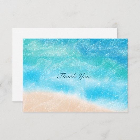 Elegant Simple Beach Wedding Classic Hartelijk dan Bedankkaart (Voorkant / Achterkant)