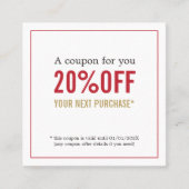 Elegant Simple Beauty Red Golden White Holiday Kortingskaartje (Voorkant)