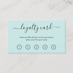 Elegant Simple Beauty Salon Blauwgroen Turquoise Klantenkaartje