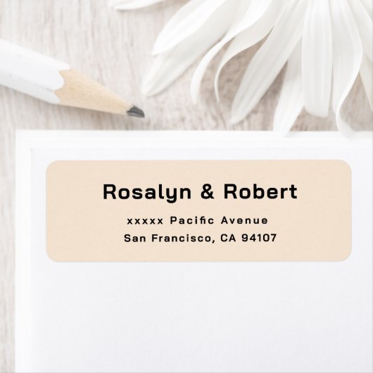 Elegant Simple Beige Return-adreslabels Etiket (Insitu)