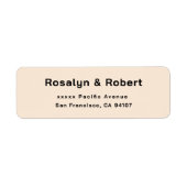 Elegant Simple Beige Return-adreslabels Etiket (Voorkant)