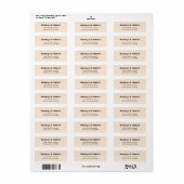 Elegant Simple Beige Return-adreslabels Etiket (Full Sheet)