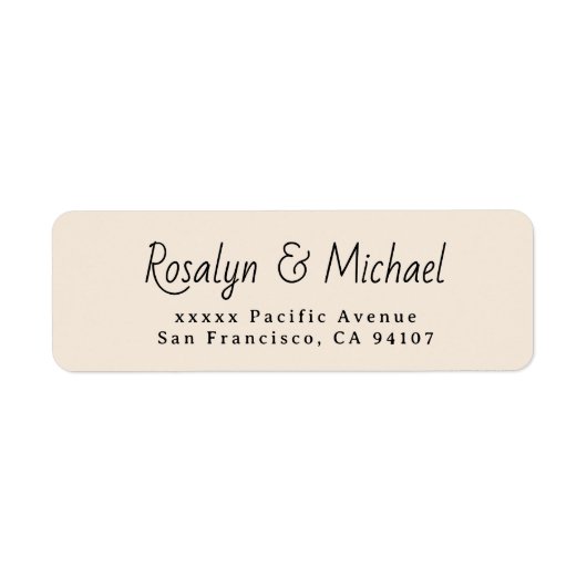 Elegant Simple Beige Return-adreslabels Etiket (Voorkant)
