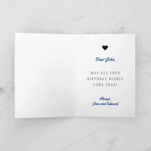 Elegant Simple Birthday Cake with Fruits Kaart (Binnen)