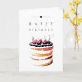 Elegant Simple Birthday Cake with Fruits Kaart (Gele Bloem)