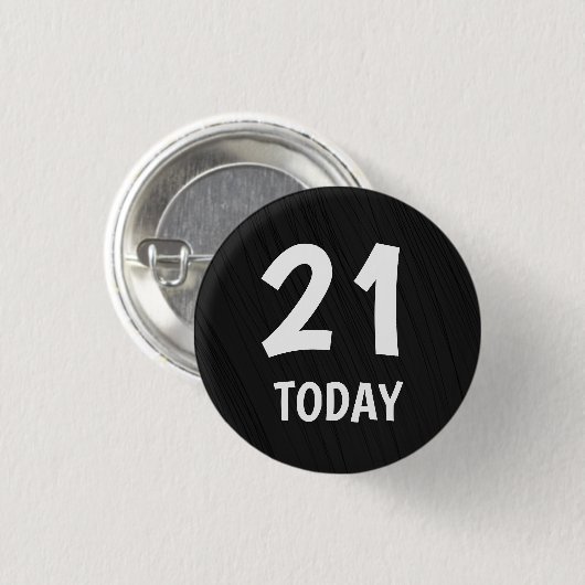 Elegant Simple Black 21st Birthday Ronde Button 3,2 Cm (Voorkant /achterkant)