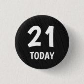 Elegant Simple Black 21st Birthday Ronde Button 3,2 Cm (Voorkant)