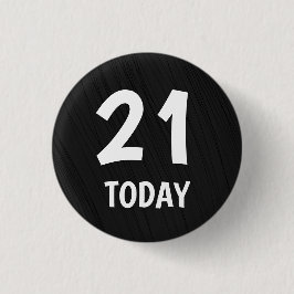 Elegant Simple Black 21st Birthday Ronde Button 3,2 Cm