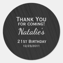 Elegant Simple Black 21st Birthday