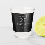 Elegant Simple Black 21st Birthday Shot Glas<br><div class="desc">Elegant Simple Black 21st Birthday Shot Glass</div>