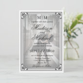 Elegant Simple Black and White Wedding Invitation Kaart (Staand voorkant)