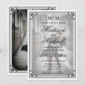 Elegant Simple Black and White Wedding Invitation Kaart (Voorkant / Achterkant)