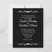 Elegant Simple Black and White Wedding Invitation Kaart (Voorkant)