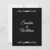 Elegant Simple Black and White Wedding Invitation Kaart (Achterkant)