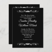 Elegant Simple Black and White Wedding Invitation Kaart (Voorkant / Achterkant)