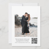 Elegant Simple Black and White Wedding Kaart (Achterkant)