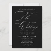 Elegant Simple Black and White Wedding Kaart (Voorkant)