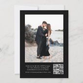 Elegant Simple Black and White Wedding Kaart (Achterkant)