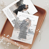 Elegant Simple Black and White Wedding Kaart