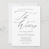 Elegant Simple Black and White Wedding Kaart (Voorkant)