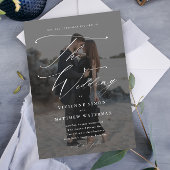 Elegant Simple Black and White Wedding Magnetische Uitnodiging