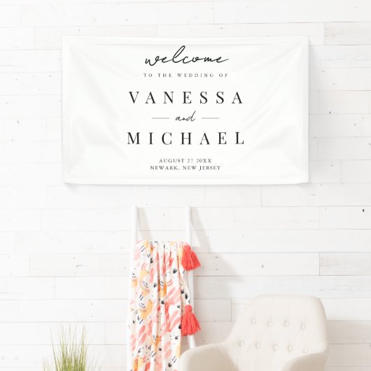 Elegant Simple Black and White Wedding Spandoek (Insitu)