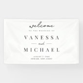 Elegant Simple Black and White Wedding Spandoek (Horizontaal)